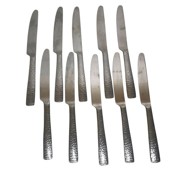 Mikasa Oliver Hammered Stainless Steel Flatware 34-Piece Set - Picture 3 of 11